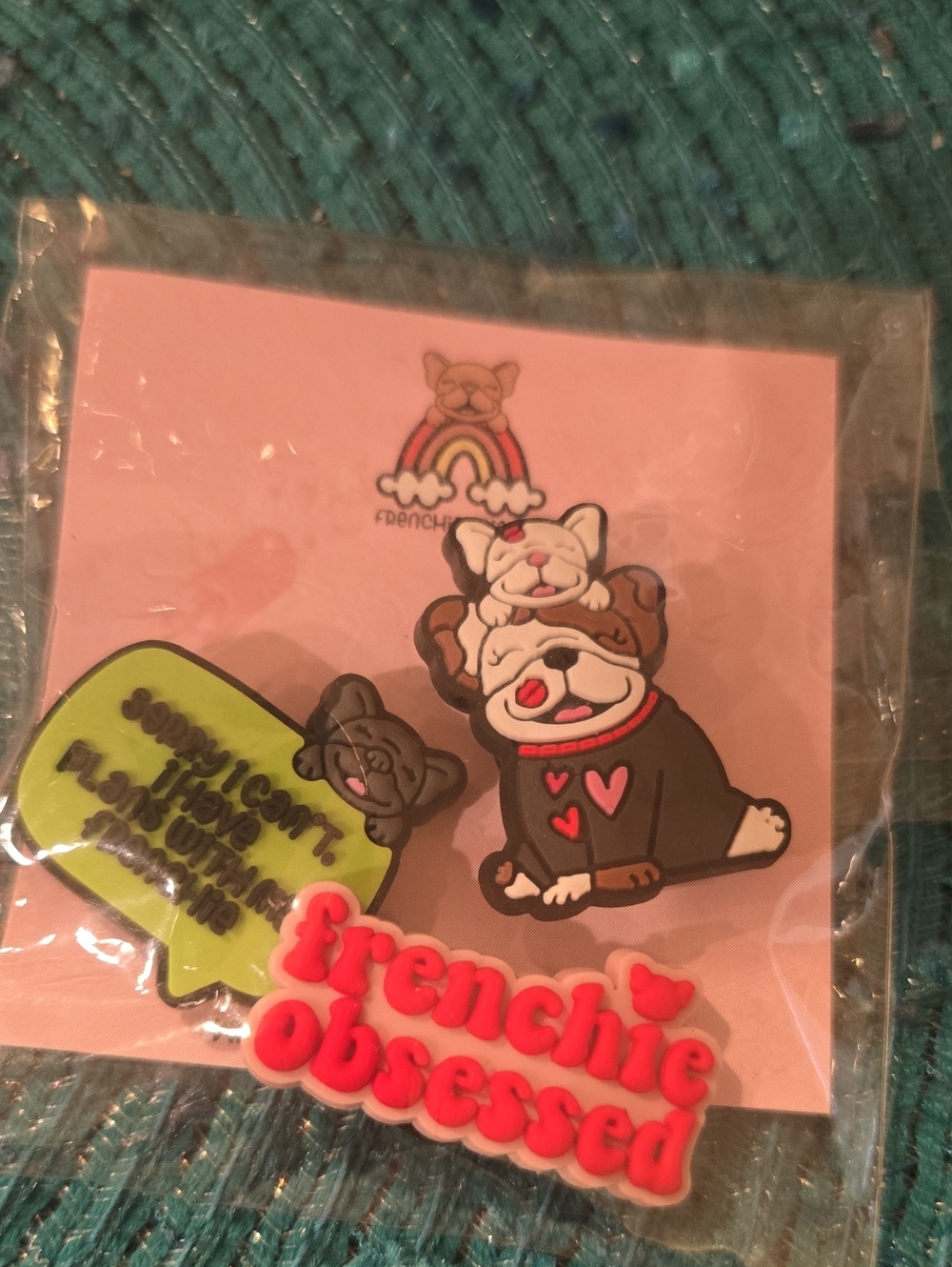 Frenchie Obsessed Pin Set - Pink, Black, Brown